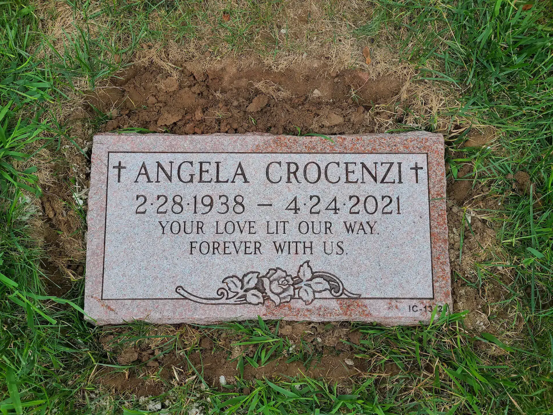 Granite Grave Marker hand-carved by Slant Marker Shop in NJ — image 1